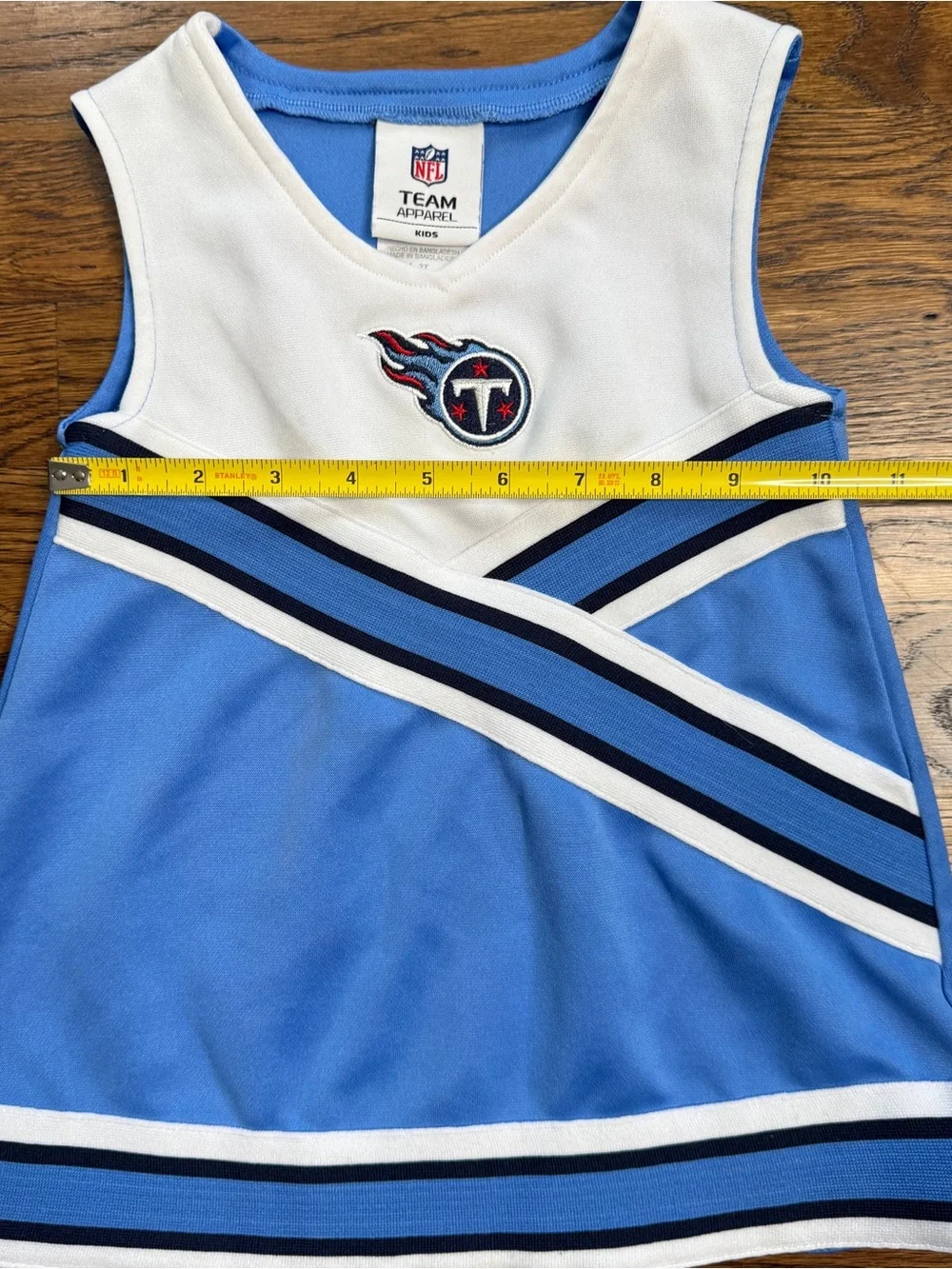 NFL Team Apparel Girls Tennessee Titans Blue & White Kids Cheer Dress Size 2T
